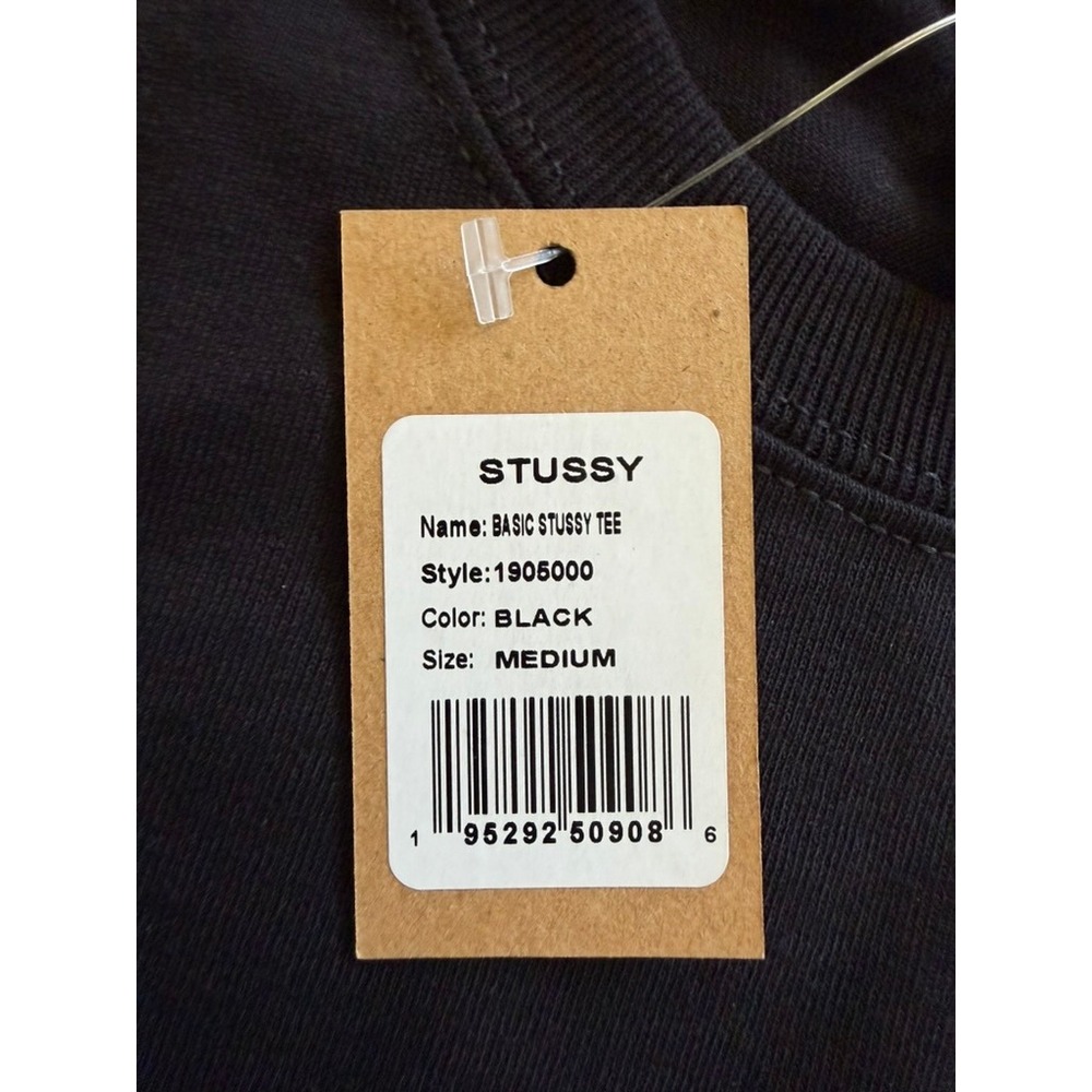 Stussy Basic Tee Black Short Sleeve Graphic Logo T-Shirt 1905000 Mens Size M NEW - Picture 4 of 6